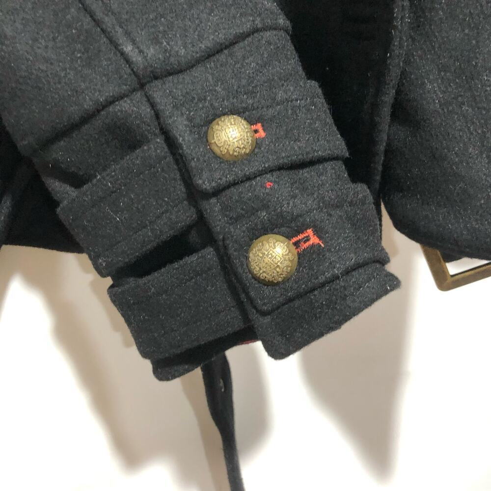 Free People Manteau Cecelia Peacoat Button Front Buckle Detail Black M $348 - Picture 9 of 16